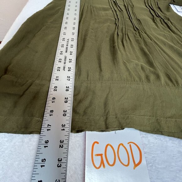 CP Shades Womens Olive Green 3/4 Sleeve Pintuck A-Line Tunic Top/Dress Small - Picture 7 of 7